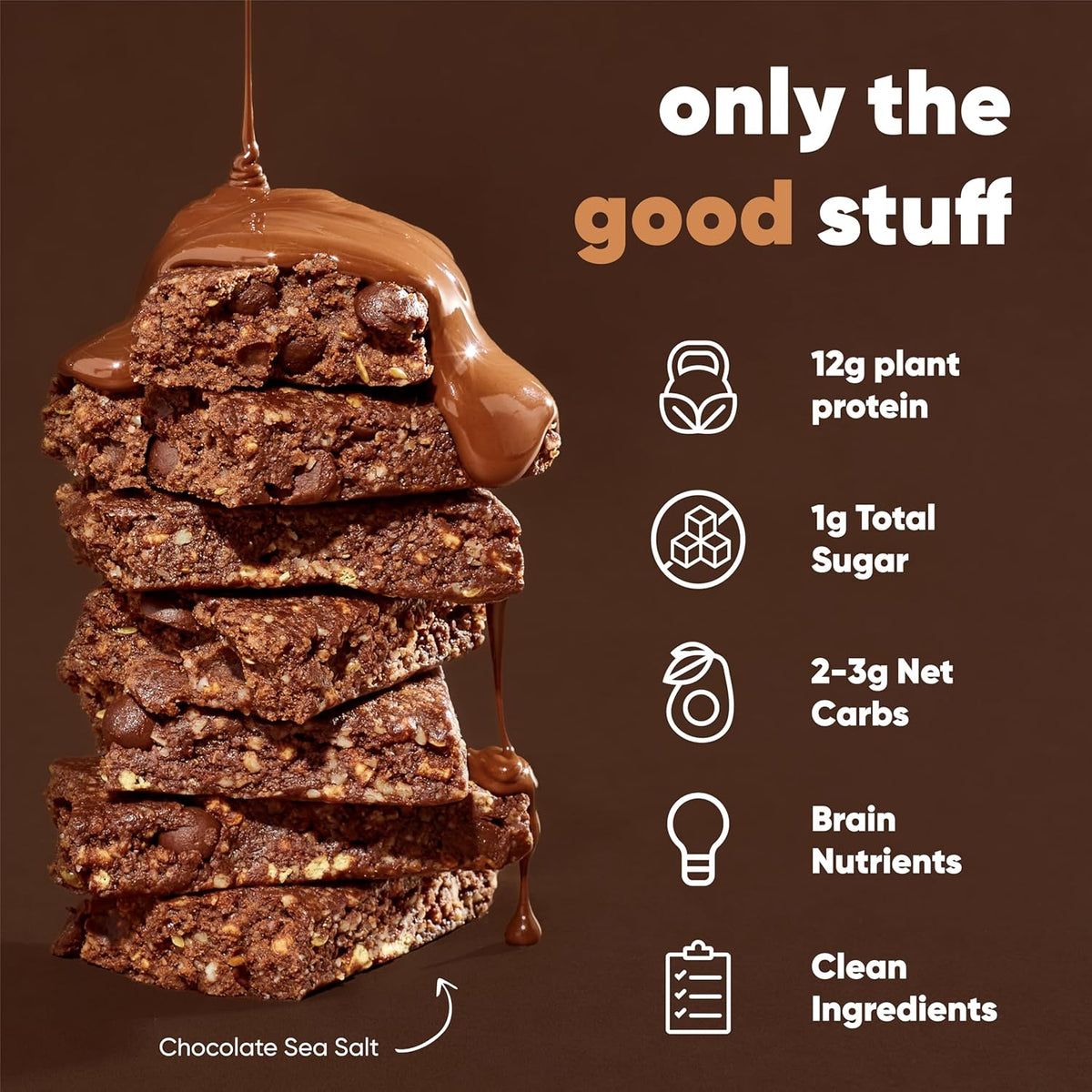 IQBAR Clean Plant Protein Bars - Chocolate Lovers Variety - 12 Count - Keto, Vegan, High Fiber, Gluten and Dairy Free, Low Sugar Snack - Brain and Body Nutrients for Focus, Energy, Meal Replacement