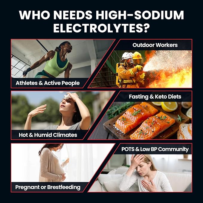 Venture Pal High Sodium Sugar Free Electrolytes Powder Packet, Zero Calories Hydration Packets with Vitamin, Sodium, Potassium & Magnesium, Electrolyte Drink Mix, Vegan, Keto Friendly, 30 Count