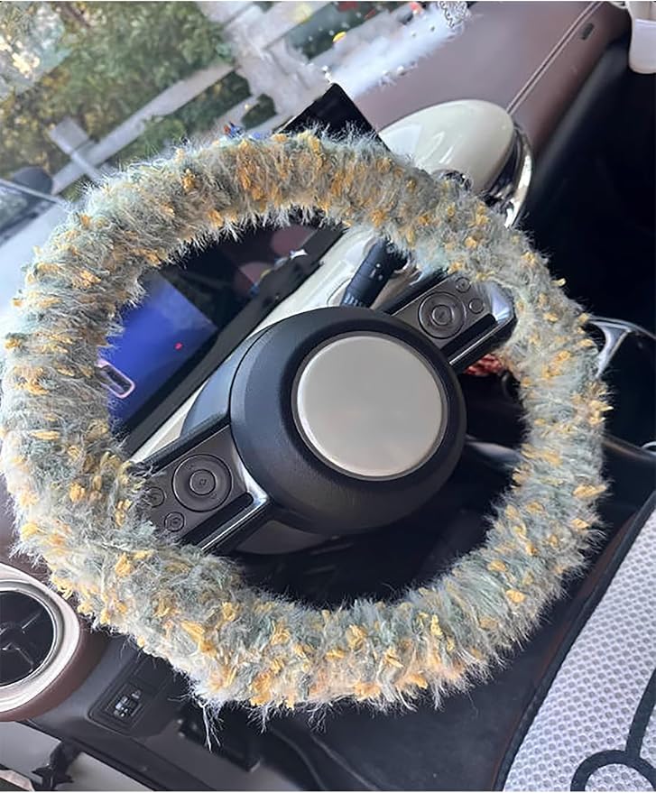 DIY Winter Non-Slip Personalized Protective Cover, Steering Wheel Covers, for All Seasons, Breathable, Sweat-Absorbent Car Steering Wheel Cover(Colour 4)