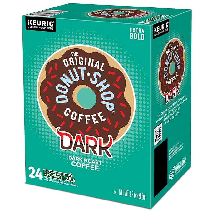 The Original Donut Shop Dark Coffee, Keurig Single-Serve K-Cup Pods, Dark Roast, 96 Count