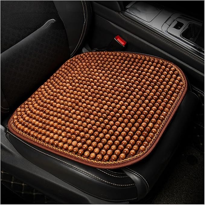 TOMSE Car Seat Chair Back Cushion for BMW X3 G01 2019 2020 2021 2022 2023 2024, Wooden Beads Ventilate Mesh Lumbar Brace Strong Durable Relieve Fatigue Summer Interior Accessories,A-Seat pad