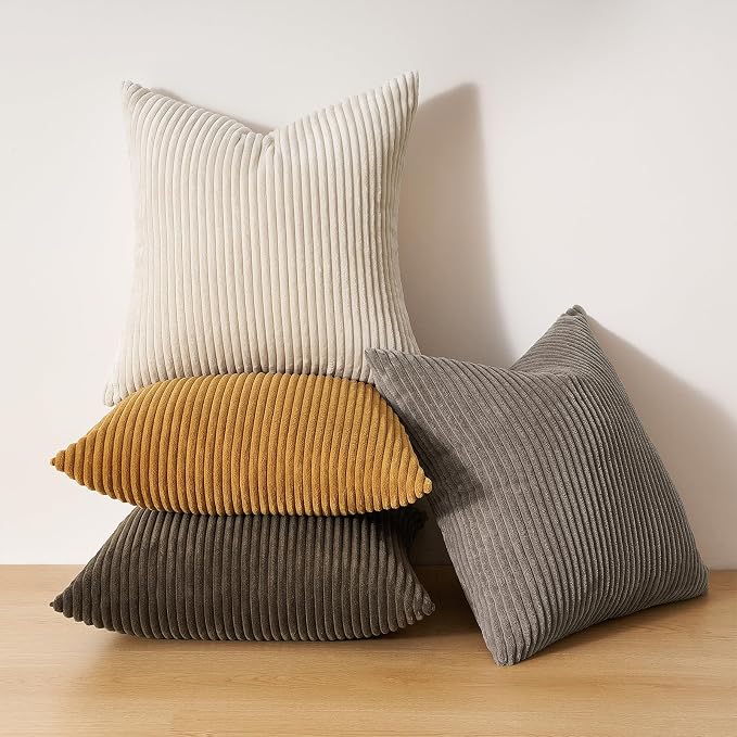 Topfinel Decorative Brown Throw Pillow Covers Cushion Cases, Set of 4 Soft Velvet Modern Double-Sided Designs Terracotta Home Decor ，Fall Style Throw Pillows 26x26 inches