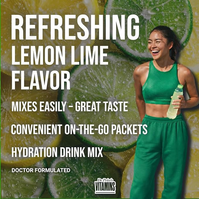 Dr. Price’s Electrolytes Powder Packets – Lemon Lime, 30 Packs | Sugar Free Electrolytes | Hydration Drink Mix, 72+ Trace Minerals, Manganese | Keto Electrolytes, Vegan, Doctor-Formulated, Made in USA