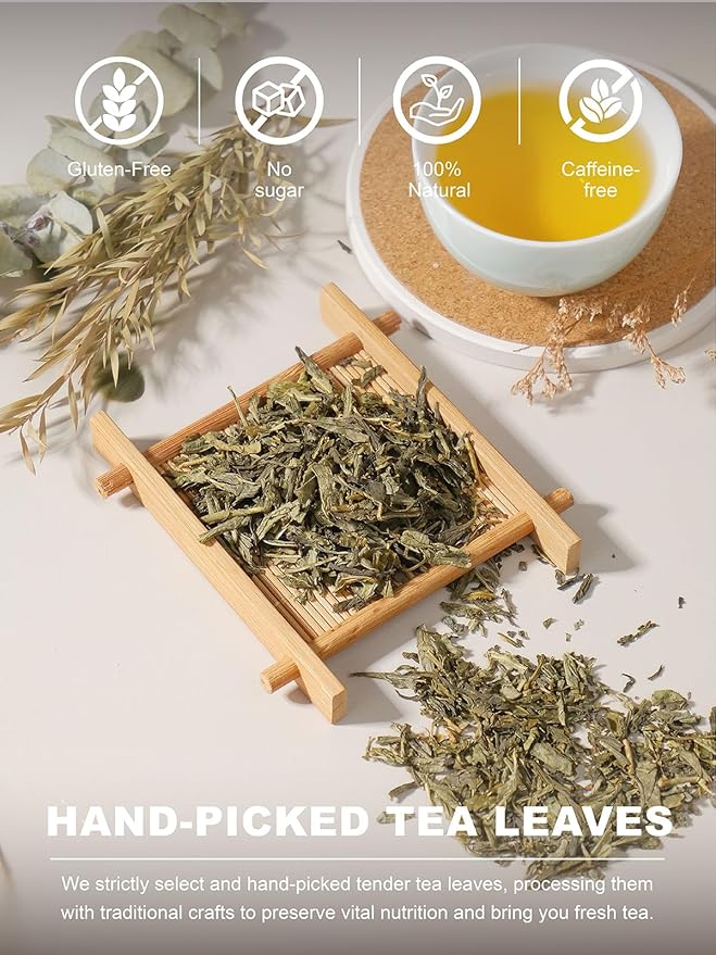 TeeLux Decaf Green Tea, CO2 Decaffeinated Green Tea Loose leaf, Delicate & Smooth Flavor, 7oz