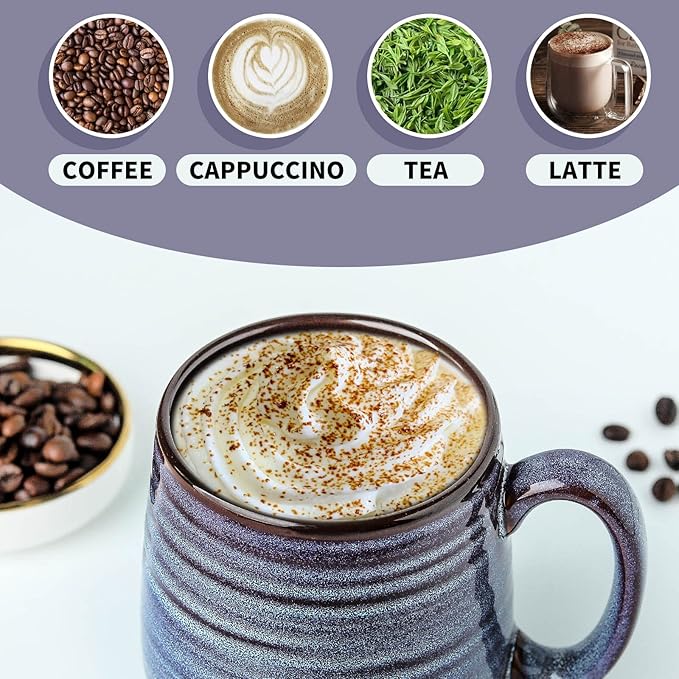 HASENSE Large Coffee Mug for Women Mom, 20 oz Ceramic Coffee Cups for Kitchen, Big Coffee Mug for Latte Coffee Tea Soup, Perfect for Gifts, Dishwasher and Microwave Safe, 1 PCS (Purple)