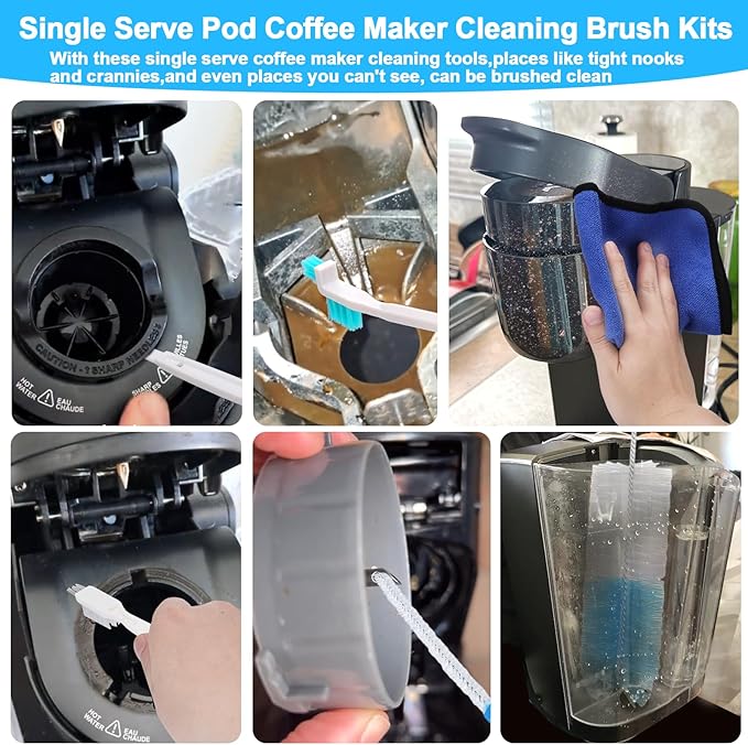 XANGNIER Single Serve Coffee Maker Cleaning Brush Kits,6 Pcs Mini Coffee Pod Machine Cleaner Tools Accessories