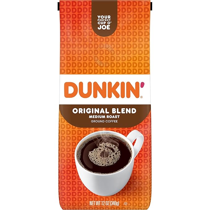 Dunkin' Original Blend Medium Roast Ground Coffee, 12 Ounces (Pack of 6)