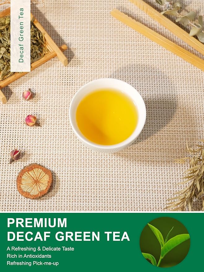 TeeLux Decaf Green Tea, CO2 Decaffeinated Green Tea Loose leaf, Delicate & Smooth Flavor, 7oz