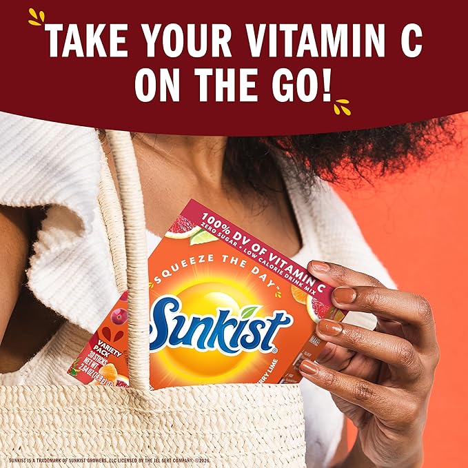 Sunkist Soda Variety Pack, Singles To Go VIT C (30 Total Sticks)