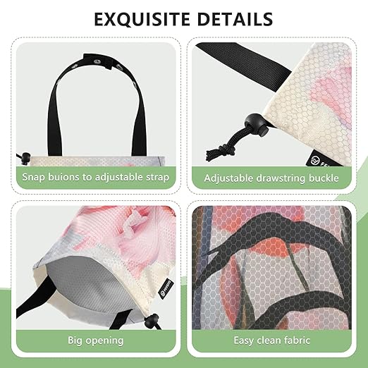 ALAZA Hanging Car Trash Bags Garbage Bag Trash Can for Back Seat Small Flower Floral 10 Washable Storage Bag Retractable 2 Pack