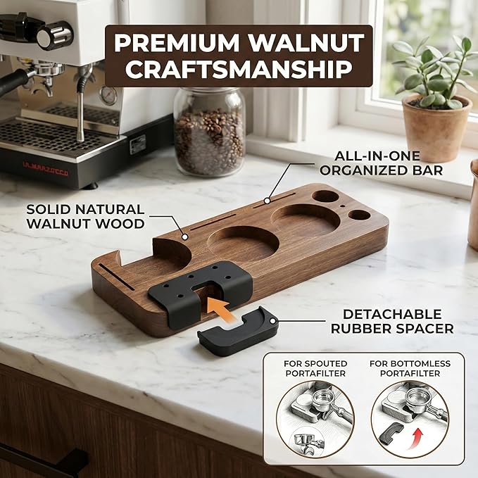 28PCS Espresso Accessories Kit, 51mm Espresso Tamper Tools, Espresso Machine Accessories Set with Wood Station, Distributor, WDT Tool, Puck Screen, Dosing Funnel, Powder Shaker, Latte Pen & Stencils