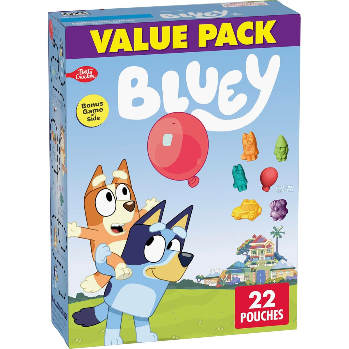 Bluey Fruit Flavored Snacks, Fat Free and Gluten Free Snacks, 17.6 oz (22 Pouches)