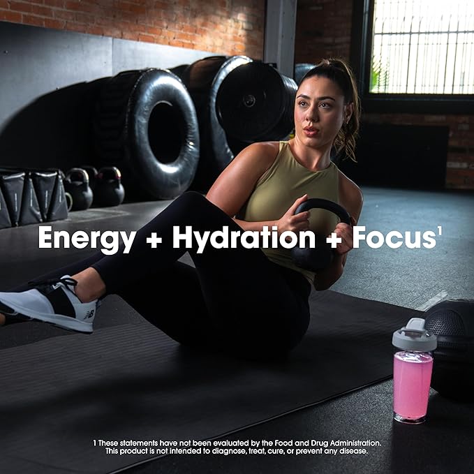 Optimum Nutrition Amino Energy Powder Plus Focus, with BCAA, Electrolytes, and Caffeine, Juicy Strawberry, 30 Servings (Packaging May Vary)