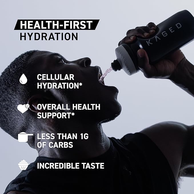 KAGED Daily Hydration | 5 Key Electrolytes | Sugar Free | Coconut Water | 60 Servings
