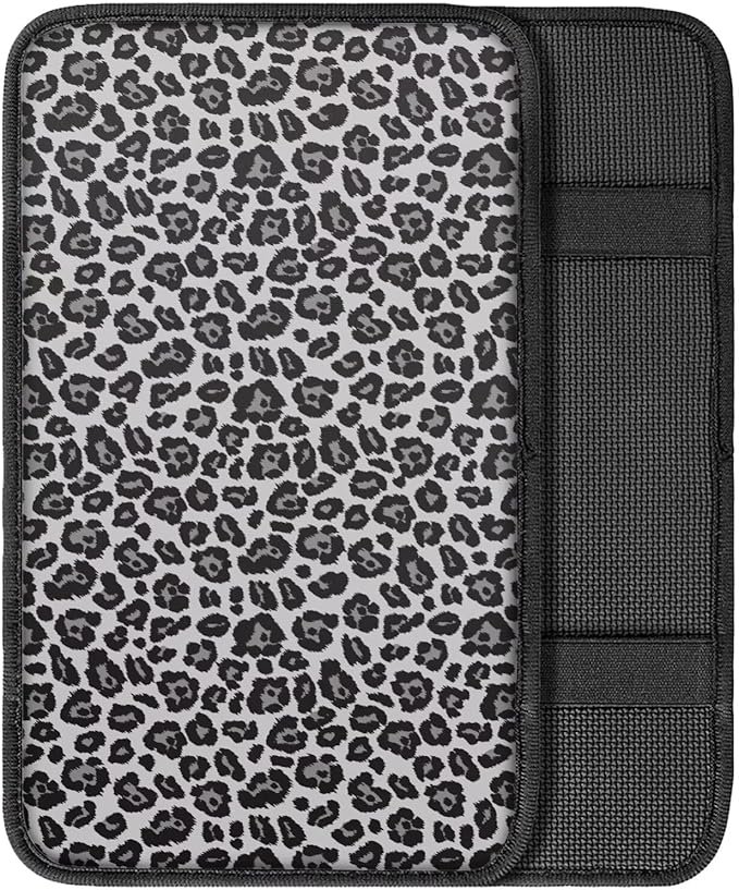 Mintutlipy Black Leopard Car Center Console Cover Car Decoration Accessories for Women Sweat Proof Wear Proof Car Armrest Protector