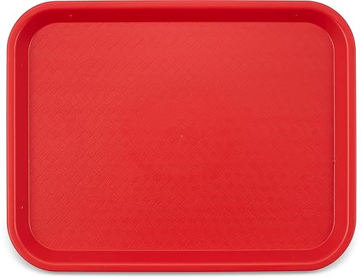 Carlisle FoodService Products Café Standard Cafeteria / Fast Food Tray, 10" x 14", Red