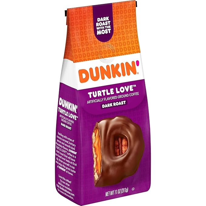 Dunkin' Turtle Love Flavored Ground Coffee, 11 Ounce Bag