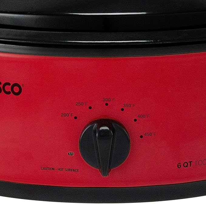 NESCO 4816-12, Roaster Oven with Porcelain Cookwell, Red, 6 quart, 750 watts