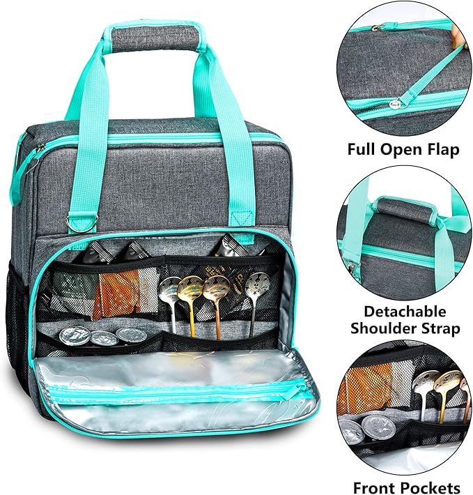 BAGSPRITE Coffee Maker Travel Bag Compatible with Keurig K-Mini or K-Mini Plus, Single Serve Coffee Brewer Carrying Case with Multiple Pockets for K-Cup Pods, Storage Bag With Shoulder Strap