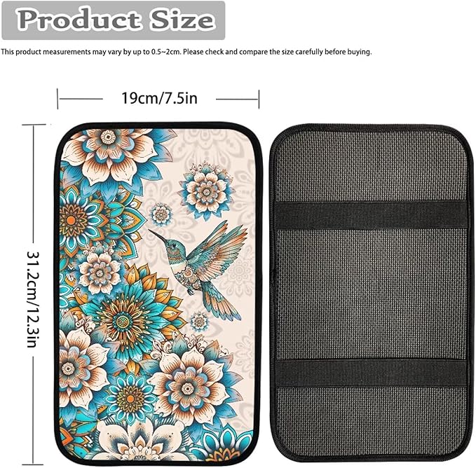 Biyejit Car Center Console Armrest Cushion Cover Pad Car Interior Decor Accessories Universal Fit for Sedan, Truck, SUV