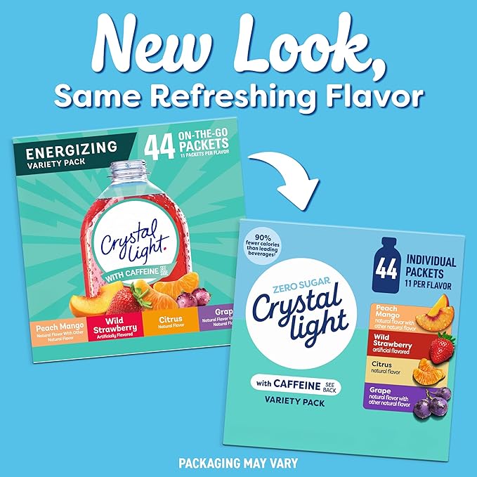 Crystal Light Energizing Variety Pack, 44 ct On-the-Go Packets