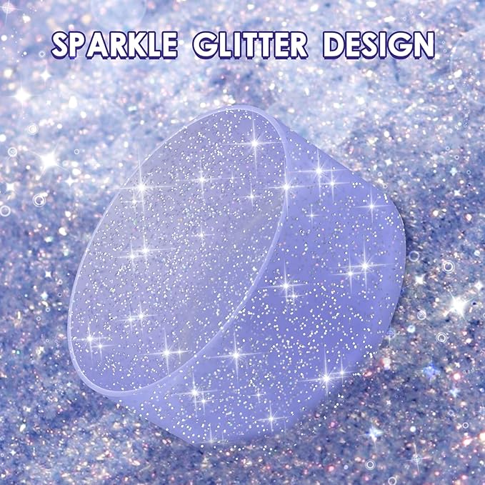 Protective Glitter Silicone Boot Compatible with Owala 24oz 32oz 40oz, Bling Cup Sleeve Bottom Bumper Cover Compatible with Owala FreeSip, Twist, or Flip Stainless Steel Water Bottles