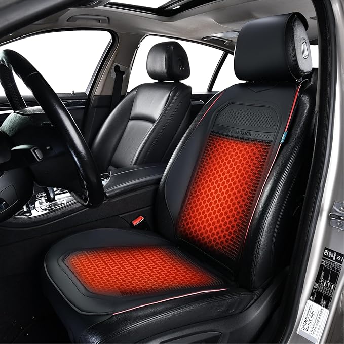 FLORICH Leather Car Seat Covers Universal Car Seat Cushion Comfortable Automotive Seat Protector Fit for Car SUV Truck Van, Black&Red Line
