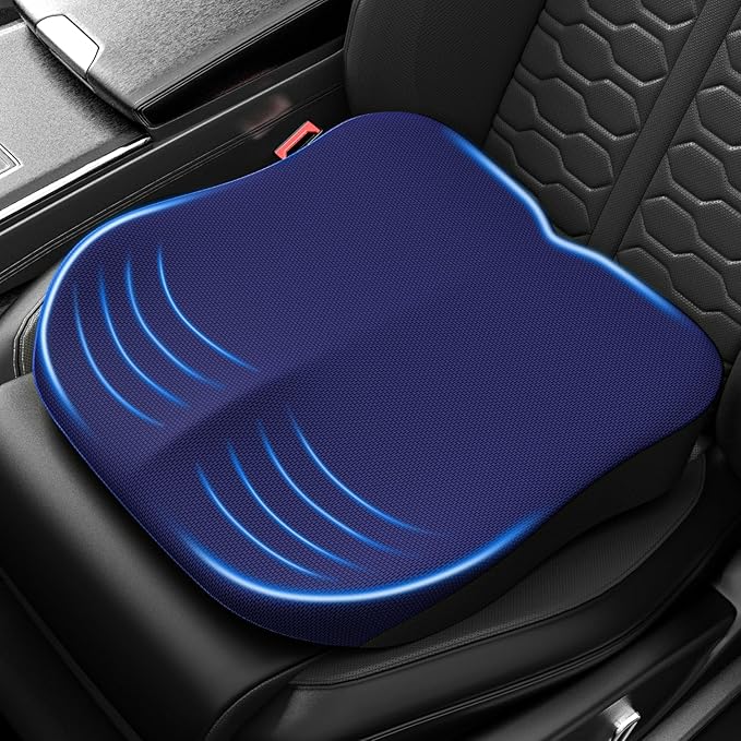 Car Seat Cushion for Driving, Memory Foam Driver Seat Cushion with Lower Back & Tailbone Pain Relief. Automotive Cushion for Car Suitable for Trucks, Sedans, and Other Vehicles