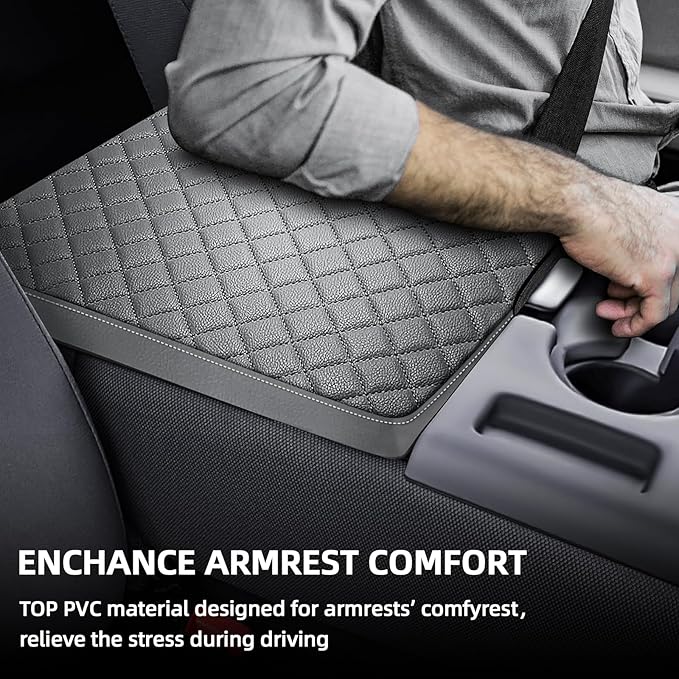 Center Console Cover Fit for 2011-2016 Ford F250 F350 F450 Super Duty 2011-2014 F150 with Jump Seat, Armrest Cover Center Console Cushion, Customized Accessories Gray (Only Jump Seat)