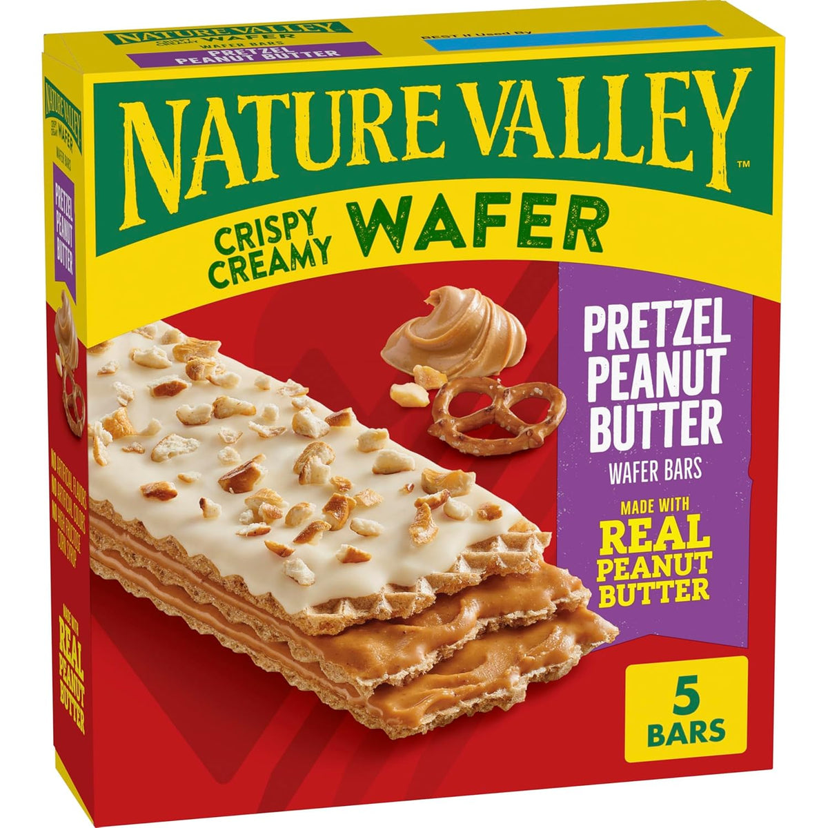 Nature Valley Crispy Creamy Wafer Bars, Strawberry, Whole Grain, 5 Bars, 6.5 oz