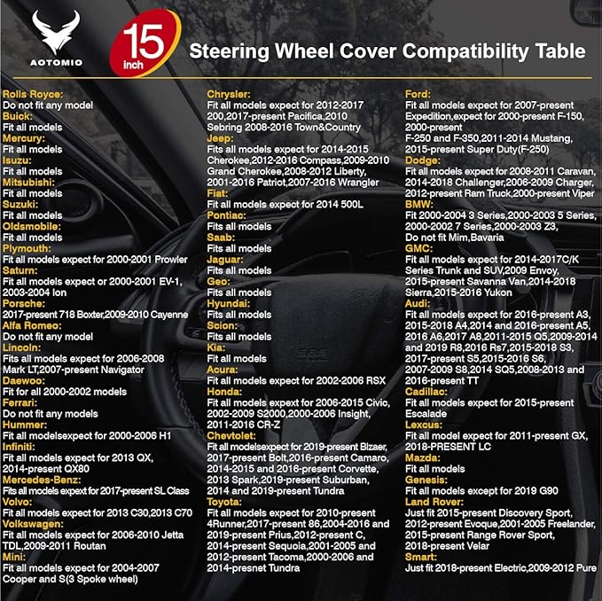 AOTOMIO 15 inch New Baja Car Steering Wheel Cover Universal Fit Most Cars Automotive Blue Ethnic Style Coarse Flax Cloth