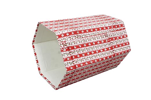 Generic 3.3 Gallon Cotton Hand Block Printed Paper Waste Basket |Small Decorative Trash Can for Housewarming Gifts in Living Room, Bedroom, Bathroom | Eco-Friendly, Plastic-Free (1, RED White)