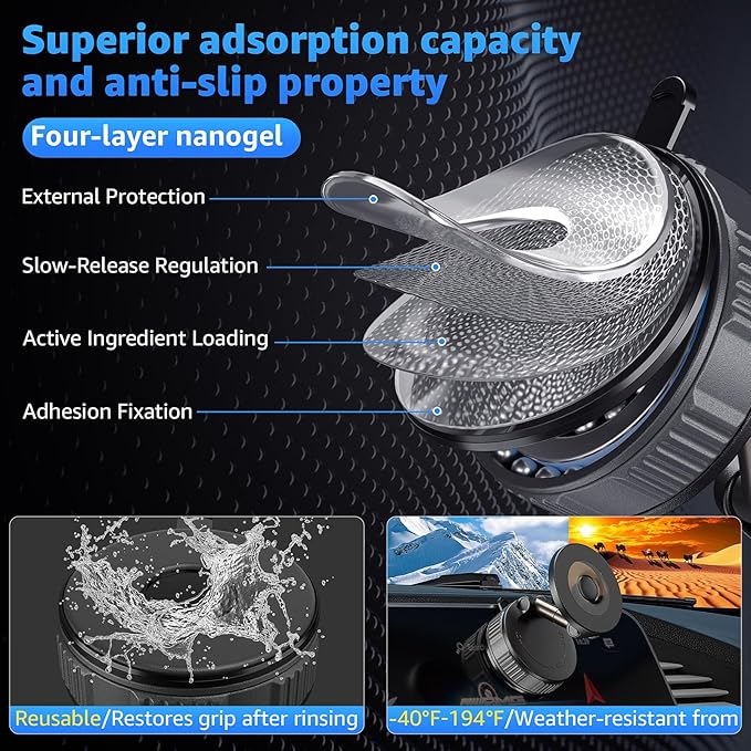 Upgraded Vacuum Magnetic Phone Holder For Car,360° Adjustable Suction Cup Phone Mount For Magsafe,92lbs Foldable Cellphone Holder For Car/Gym/Mirror/Kitchen With Iphone Android And All Smartphones