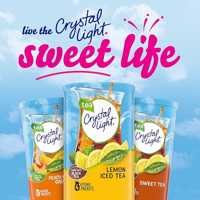 Crystal Light Lemon Iced Tea Drink Mix (16 Pitcher Packets, 4 Packs of 4)
