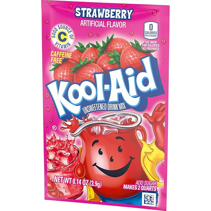 Kool-Aid .14 oz Soft Drink-Powdered Unsweetened Strawberry 192 Case