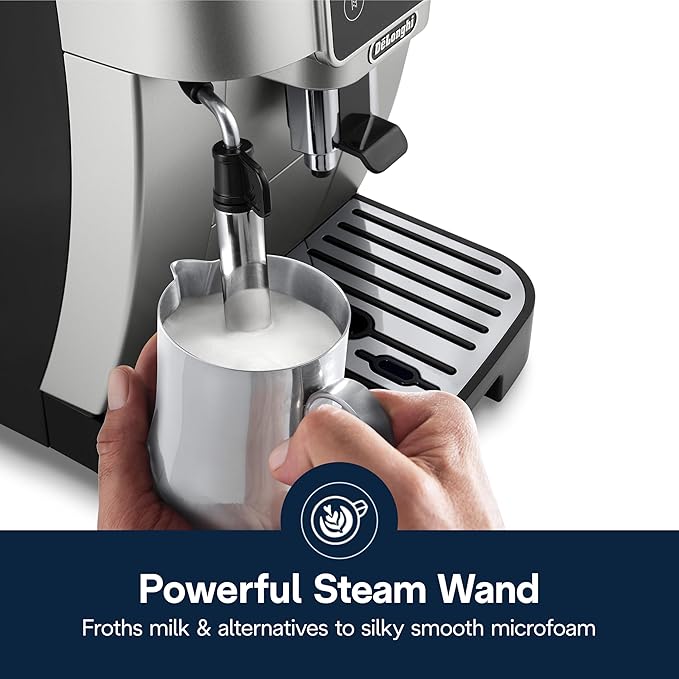 De'Longhi Magnifica Start Automatic Espresso Machine with Manual Milk Frother & Built in Grinder - 3 One-Touch Recipes, Easy-to-Clean, Home Barista Coffee Maker for Lattes, Cappuccino, Iced Coffee