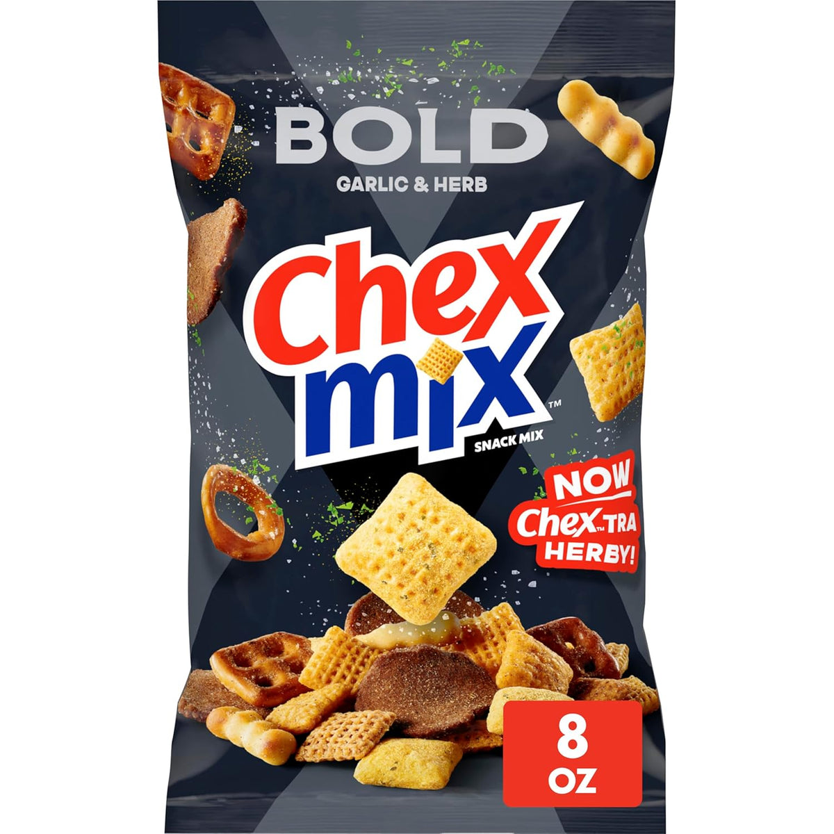 Chex Mix Bold Garlic and Herb Snack Mix, Snacks, 8 oz