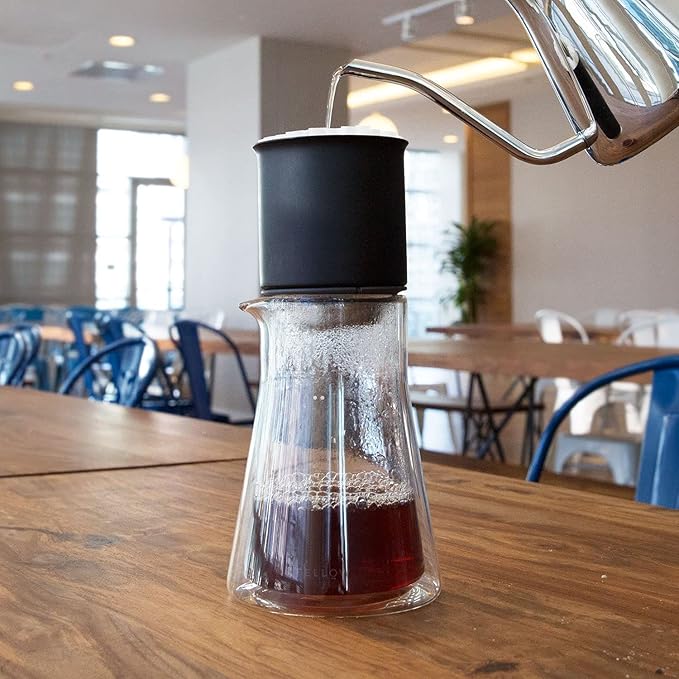 Fellow Stagg Double Wall Coffee Carafe - Vessel for Pour Over Manual Coffee Maker, Handblown Borosilicate Glass Decanter, 20 oz Clear Pitcher