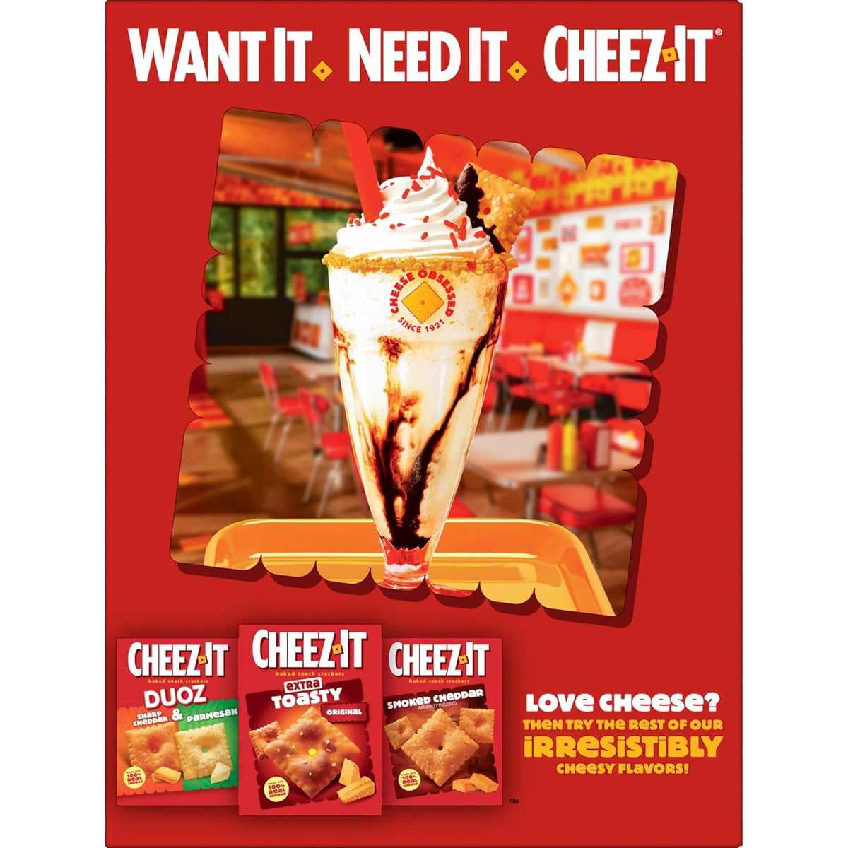 Cheez-It Snack Mix, Lunch Snacks, Family Size, Original, 17.8oz Box (1 Box)