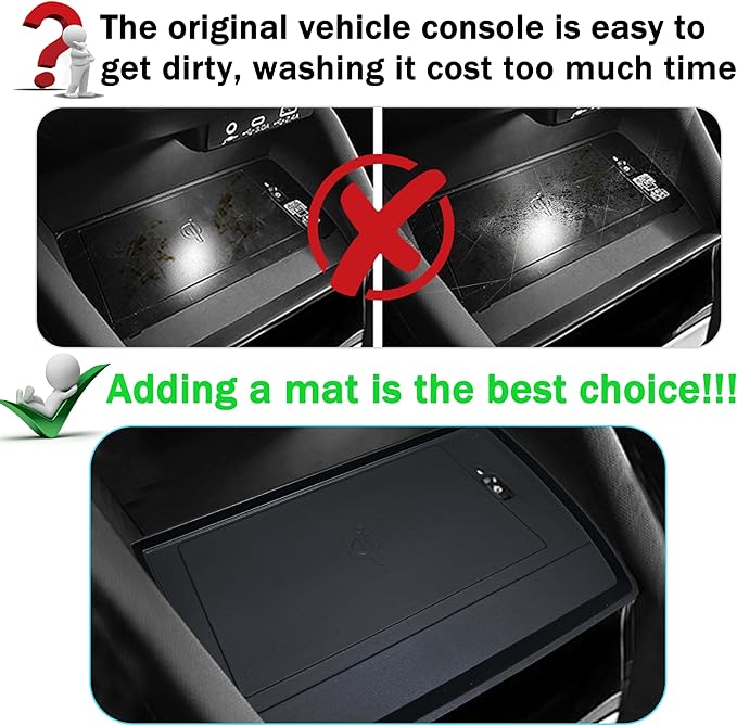 Center Console Wireless Charging Mat for 2025 Subaru Forester Accessories Non-Slip Console Inserts Charging Mats Protective Pad for Forester Waterproof Silicone Liner Black