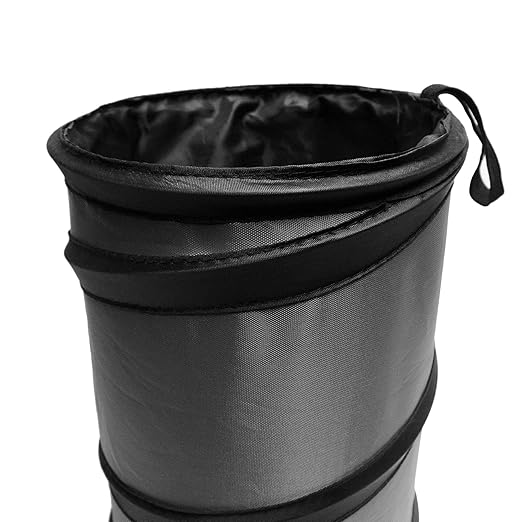 FH Group Automotive Waterproof Portable Collapsible Small Trash Can Garbage Container fits Most Cars,Polyethylene, SUVs, and Trucks Gray