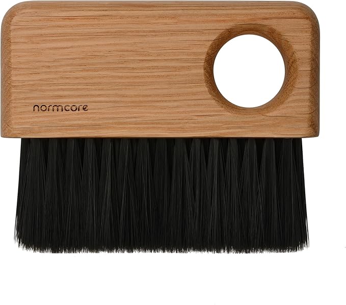 Normcore Barista Bench Cleaning Brush for Espresso Machine, Grinder, Countertop, Compact Coffee Cleaning Tool for Home or Cafe Baristas, American Oak Wood Handle