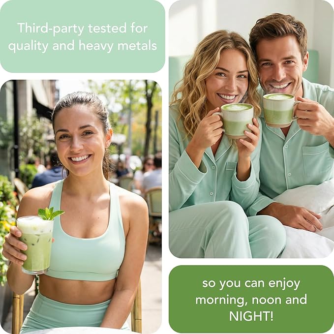 Decaf Mint Matcha Green Tea Powder From Japan – 1.06 oz / 30 g – With Mint Adaptogen- Ceremonial Grade & Sugar-Free – No Fillers or Milk Powders – Naturally Decaffeinated Without Chemicals – Tested for Heavy Metals – First Harvest, Shade-Grown & Caffei...