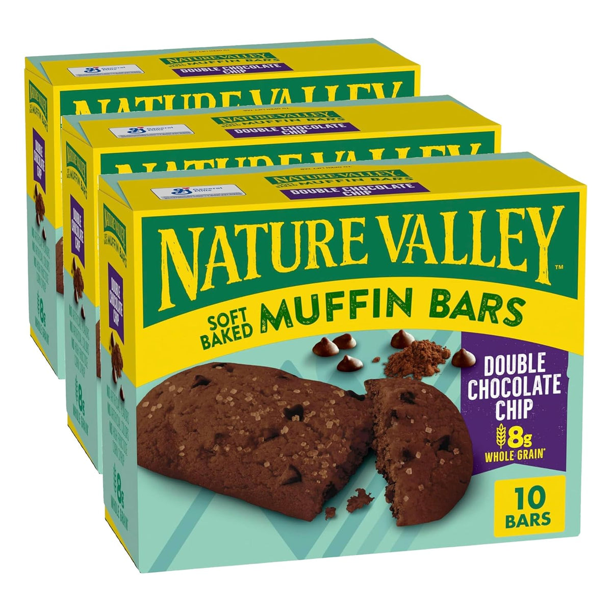 Nature Valley Soft Baked Muffin Bars, Chocolate Chip, Snack Bars, 10 Bars, 12.4 oz