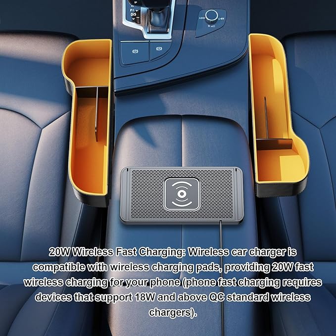 Wireless Car Charging Pad, 20W Magnet Fast Charger, Fast Wireless Car Charger with Non Slip Mat, Compatible with iOS 11 12 14 15 16 17