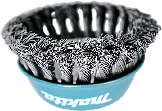 Makita 1 Piece - 4 Inch Knotted Wire Cup Brush for Grinders - Heavy-Duty Conditioning for Metal - 4" x 5/8-Inch | 11 UNC