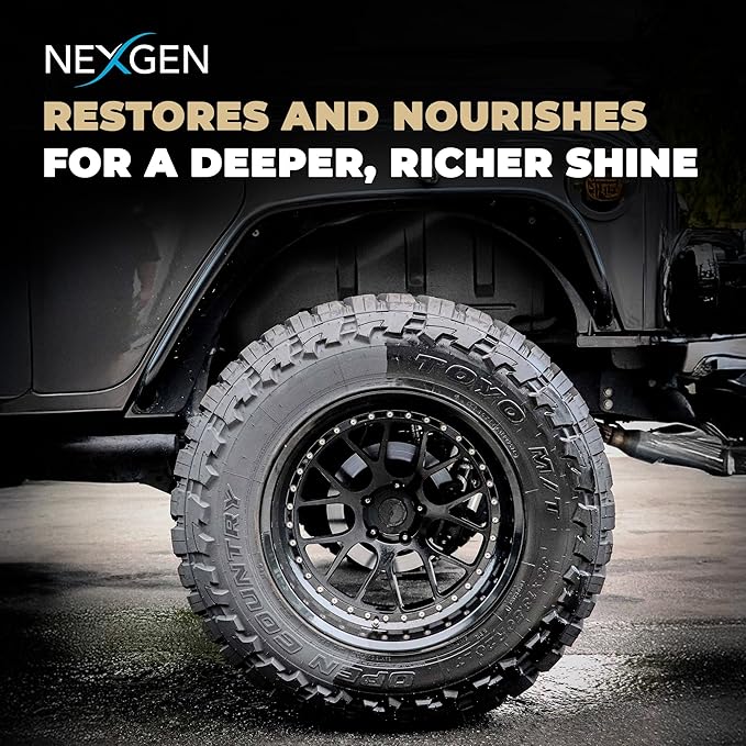 Nexgen Wet Look Tire Shine (16oz) - High-Gloss Finish & UV Protection - Keeps Tires & Trim Fresh - On-The-Go Car Detailing - Car Cleaning Supplies - for Tires, Plastic, Rubber, & Vinyl