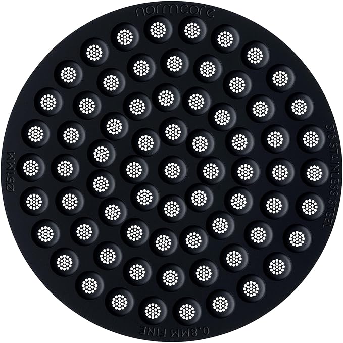 Normcore 51mm Puck Screen, 0.8mm Thickness, Lower Shower Screen, Reusable Metal Filter for 51mm Portafilter Basket, Titanium PVD Coated 316 Stainless Steel