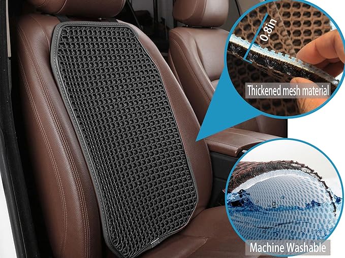 New Summer Cooling Ventilated Big Air Mesh Seat Cushion Pad for Car,Universal Breathable Vented Seat Cover Fits Car SUV Truck Van Pickup (Black-BackCushion-1Pcs)