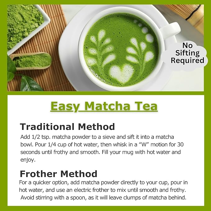 Cherie Sweet Heart Organic Matcha Green Tea Powder - Premium Culinary Grade, Authentic Japanese Origin, Antioxidant-Rich, Gluten-Free, Vegan – Perfect for Lattes, Cooking, Baking & Smoothies – 16oz Resealable Bag | Organic, For Cooking, Baking, Latte, ...